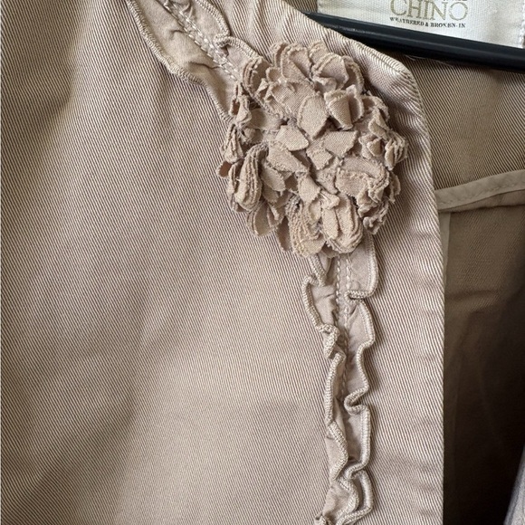 J. Crew Tan Ruffle-Trim Utility Jacket Size 4 - Picture 4 of 5